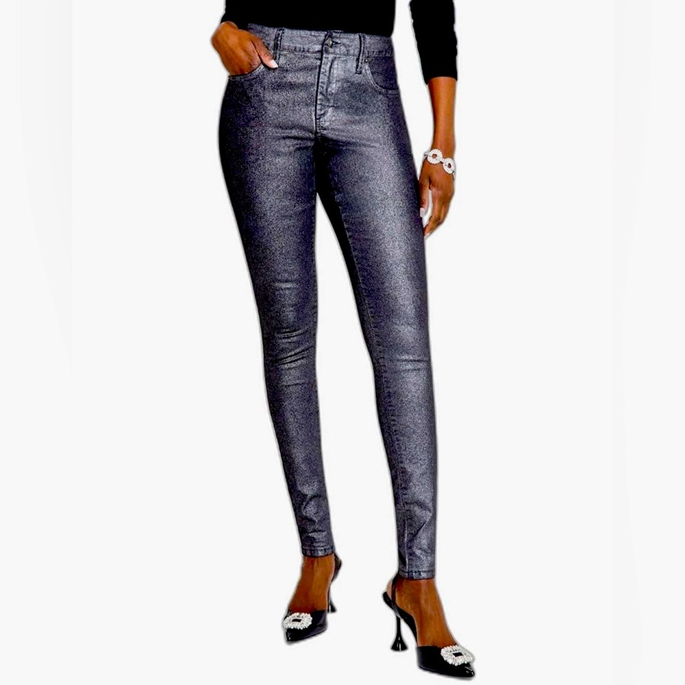 298M NWT I.N.C. INTERNATIONAL CONCEPTS Metallic Skinny Jeans - Size:‎ 6